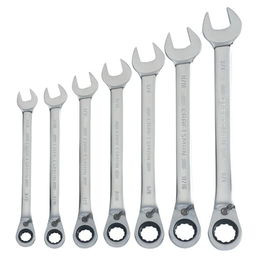 SAE Reversible Ratcheting Wrench Set (7 pc)