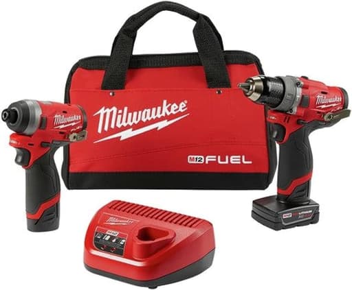 M12 FUEL 2-Tool Combo Kit: 1/2" Hammer Drill and 1/4" Hex Impact Driver