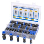 50PCS Quick Connect Air Hose Fittings 5/32 1/4 5/16 3/8 1/2 inch Straight Push to Connect Fittings Kit Quick Release Pneumatic Connectors Air Line Fittings for 5/32 1/4 5/16 3/8 1/2 inch Tube