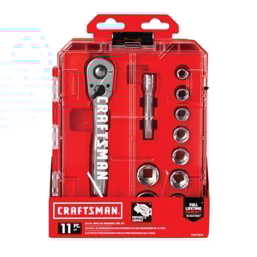 3/8-in Drive SAE Socket Set With Ratchet (11 pc)