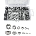 210PCS 304 Stainless Steel Hex Nuts Assortment Kit for Screw Bolt with 6 Sizes DIN 934 (M3 M4 M5 M6 M8 M10) Great Replacement Fasteners for Professionals, Repairmen or DIY, Meet Your Every Needs