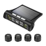 Tire Pressure Monitoring System - TPMS Tire Pressure Monitor System with Solar Charger, TPMS with 4 External sensors & 5 Alarm Modes, LCD Real-time Display, Auto Sleep Mode, Easy to Install