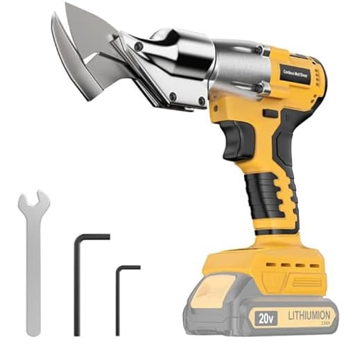 Cordless Sheet Cutter for DE-WALT 20V Max Battery, Electric Metal Shears with 360° Pivoting Head, Maximum Torque 221 Ft-Lbs, Brushless Scissors for Stainless Steel, Metal, and Iron Cutting（Tool Only）