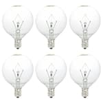 40W Light Bulbs,Wax Warmer Bulbs,E12 Candelabra Base 120 Volt Round Light Bulbs for Full Size Scentsy Warmer,Wax Melt Warmer,Chandelier Table Lamp Wall Sconces,Soft Warm White,G50/120V,6 Packs