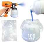 100PCS Paint Sprayer Cup Liners, 7.8" x 11.8" Disposable Paint Sprayer Bags, Replacement Canister Liners for Wagner Spray Gun & Other Paint Sprayers – Easy Cleanup for Painting Projects