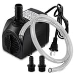 400GPH Submersible Pump with 5 ft Tubing, (1500L/H 25W) durable fountain water pump for Pond Fountain, Aquariums Fish Tank, Statuary, Hydroponics