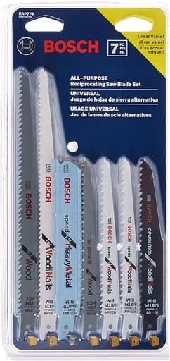 7-piece all-purpose reciprocating saw blade set