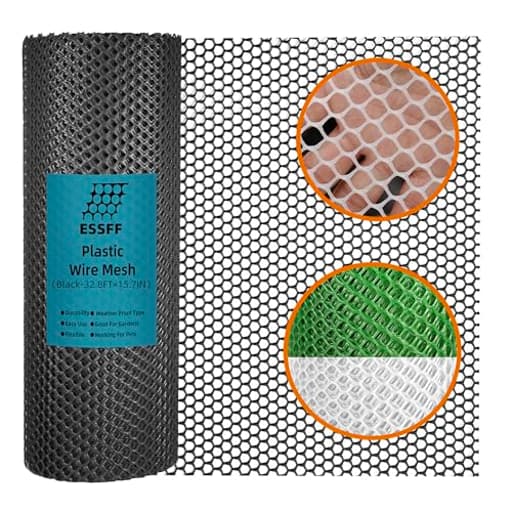 Pet & Garden Safeguard - 15.7IN x 32.8FT Roll - Black Plastic Netting, Multi-Use Decorative Fencing for Poultry, Dogs, Rabbits,Chicken and Snake Barrier