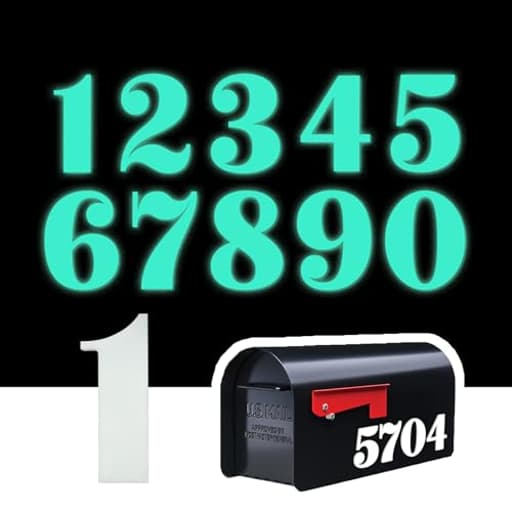 Mailbox Numbers for Outside 3D Printing Glow at Night Individual Number Signs For Door Cars Trucks Home Business