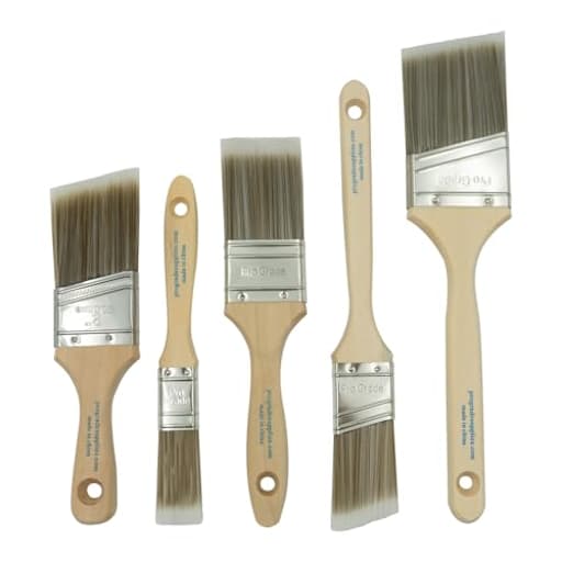 , Paint Brushes, 5-Piece, Paint Brush Set: Flat & Angle Brushes for Latex and Oil Paints, Stains, Interior & Exterior Home Improvement
