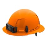 Orange Full Brim Vented Hard Hat with 6Pt Ratcheting Suspension