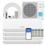 30k Quad 4 Zone Mini Split Air Conditioner, 23 SEER2, 9k+9k+9k+18k BTU, 208-230V, Wifi Enabled Multi Zones Mini Split AC Heat Pump Full Set, Ductless Energy Star