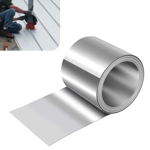 Aluminum Flashing Roll,6in x 10ft Metal Roof Panels,32 Gauge (0.0078"/0.2mm) Aluminum Sheet Roll for Roofing Panels and DIY, Outdoor Gardens,Sealing Windows Doors, Stains Prevention