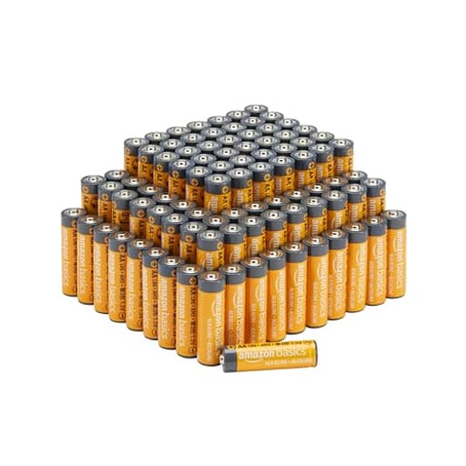 100-Pack AA Alkaline High-Performance Batteries, 1.5 Volt, 10-Year Shelf Life
