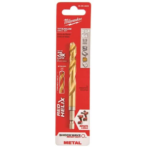 SHOCKWAVE RED HELIX Titanium Drill Bit