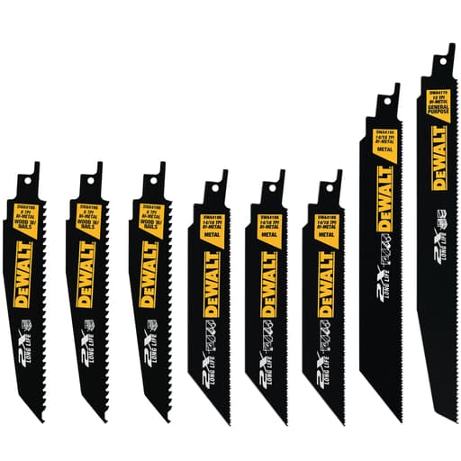 8 piece 2X reciprocating saw blade set with tough case