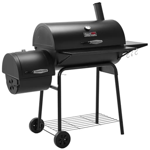 CC1830S 30" BBQ Charcoal Grill and Offset Smoker | 811 Square Inch cooking surface, Outdoor for Camping | Black