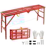 Folding Scaffolding Platform 70.9"x15.2"x53", 800 Lbs Capacity, 5-Level Height Adjustable Work Platform with Anti-Slip Surface, Portable Scaffolding Ladder for RV, Painting, Construction