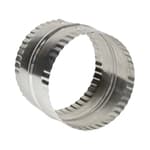 4” Duct Connector, Aluminum with Bead and Crimp, Silver, 3” long