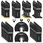 26pcs Oscillating Saw Blades Titanium Multitool Blades for Wood Plastics Metal oscillating Tool Blades Kits Fit Rockwell Ridgid Ryobi Milwaukee Chicago Craftsman Dewalt