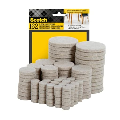 Felt Pads 162 PCS Beige, Felt Furniture Pads for Protecting Hardwood Floors, Round, Assorted Sizes Value Pack, Self-Stick design, Protecting from nicks, dents and scratches