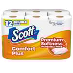 ComfortPlus Toilet Paper, 12 Double Rolls, 231 Sheets per Roll, Septic-Safe, 1-Ply Toilet Tissue