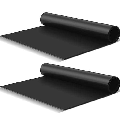 2 Pcs Neoprene Rubber Sheet Rolls 16" Wide x 1/8" Thick x 30" Long, Industrial Grade, Black