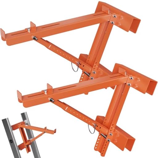 Ladder Jacks for Scaffolding Platform 2 Pack,Heavy Duty Steel Jack Scaffold Bracket,Two-Rung Short Body Extension Ladder Jack for Roofing Painting Jobsite 20 inch Platform Withstand 350 LBS