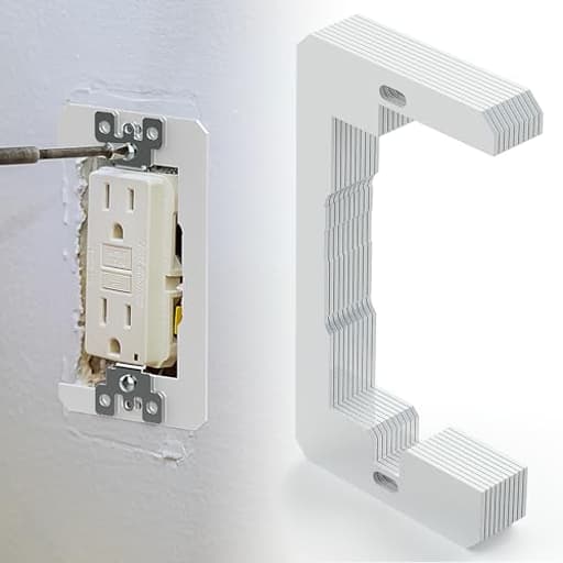 10 Pcs Wall Plate Spacer, Outlet Spacers for Electrical Box, Flush Fit Device Leveling Plate, Metal Outlet Shims, Receptacle Leveler for Fixing Walls Device - White