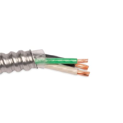 6/2 Metal Clad (MC) Cable with Ground, Aluminum Armored, Stranded Copper Conductor
