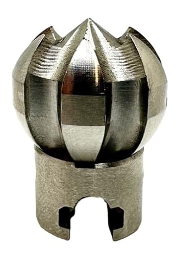 1” Flow Fixer Drain Cleaner Plumbing Snake Cutter Head for 1-1/4" - 2" Pipes, Clears & Scrapes Pipe Inner Walls, with R-Connector (Push Pin Fitting), for Commercial & Residential Use