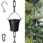 12.5FT Adjustable Rain Chains for Gutters, Outside Rain Chains with 12 Cups, Bucket Shape Rain Catcher Chain for Eaves Drainage, Replacement for Downpout