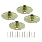 Furniture Leg Mounting Plates, 4 Sets 5/16 Attachment Plates with Hanger Bolts Screws for Furniture Sofa Cabinet Chair Couch Seats Strengthen Weak Furniture feet Repair Plates