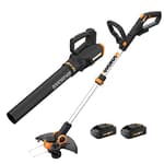 20V String Trimmer Cordless & Edger 3.0 + Leaf Blower Cordless with Battery and Charger Turbine, Black and Orange