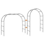 Garden Arch Arbors, Trellis for Climbing Plants Outdoor 6-8ft, Two Way Assemble Wedding Decoration Metal Arch,Black