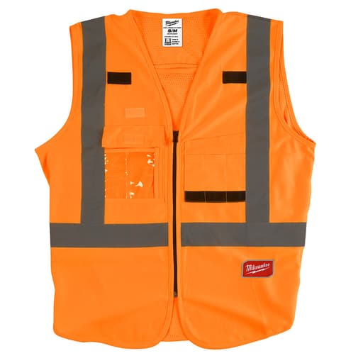 Class 2 High Visibility Orange Safety Vest - S/M