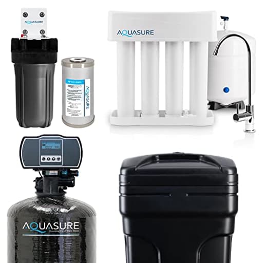 64,000 Grains Whole House Water Filtration Bundle with Digital Metered Control Softener, Pre-Filters, 75 GPD RO Reverse Osmosis System, Eliminates 99% of Contaminants