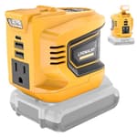 Real 200W Power Inverter Compatible With Dewalt, DC 20V to AC 110-120V Battery Inverter, LIVOWALNY Portable Power Station Generator, Charger Adapter Battery Powered with 2 USB & 1 Type-C & 1 AC Outlet