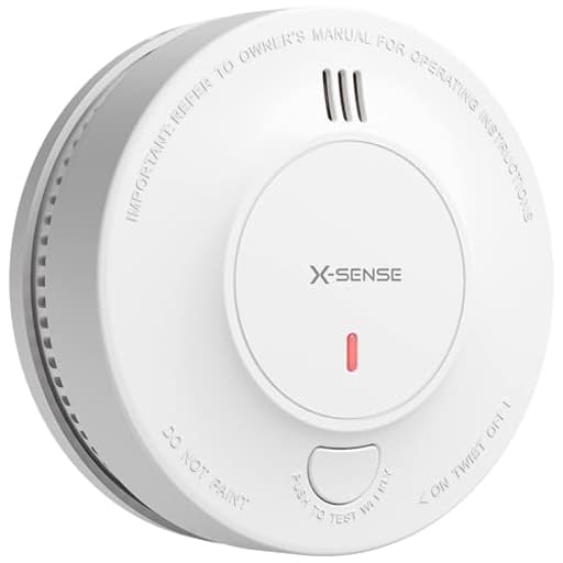 Smoke Alarm, 10-Year Battery Fire Alarm Smoke Detector with LED Indicator & Silence Button, SD2J0AX