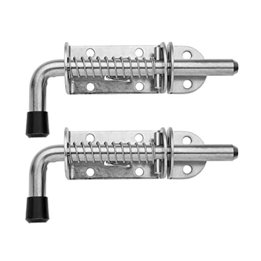 Spring Loaded Latch Pin, 304 Stainless Steel Barrel Bolt Thickened 2mm Door Lock, 5 Inch Brushed Finished(2 Pack), HSB300-P2