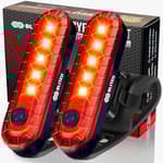 USB-C Rechargeable Bike Tail Light 2 Pack, Bright Bicycle Rear Cycling Safety Flashlight Accessories for Night Riding, Cyborg 120T, 4 Light Modes for Adults Kids Men Women Road Mountain