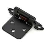 60 Pack (30 Pairs) 1/2" Overlay (Variable) Cabinet Hinges, Self-Closing Semi-Concealed Face Mount, Matte Black Decorative Hardware with Door Bumpers for Kitchen & Cupboard Doors