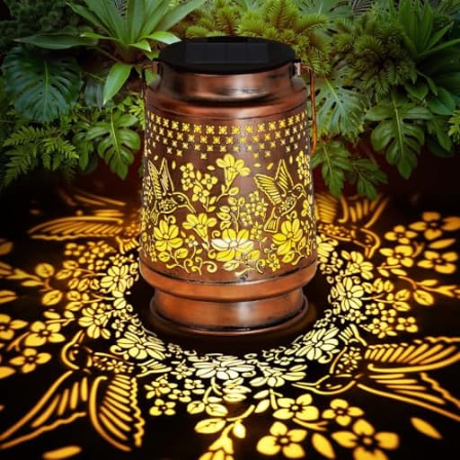Solar Lantern Outdoor Lamp Waterproof Decorations Garden Decor, Christmas Birthday Gifts for Women, Mom, Grandma Decorative Garden, Yard, Patio, Lawn, Balcony Porch - Hummingbird