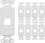 10 Pack Keystone Wall Plate 1 Port, White Decorator Insert Cover for Ethernet, HDMI, Coax, Cat6 Cat5, RJ45, Home & Office Installations