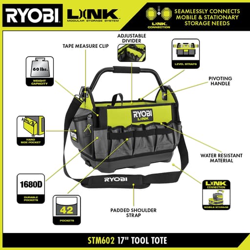 LINK 17" OPEN TOOL TOTE