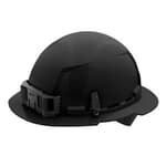 Black Full Brim Hard Hat with 4pt Ratcheting Suspension