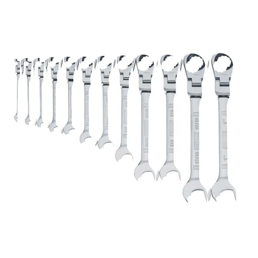 Flex Head Ratcheting Wrench Set, 12‑Piece (SAE)