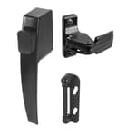 K 5007 Screen and Storm Door Push Button Latch Set With Night Lock, Fits Doors 5/8 – 1-1/4 In. Thick, Black Finish