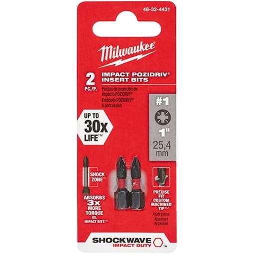 Shockwave Pozidriv Impact Bits