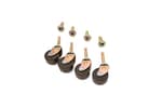 Wood Furniture Casters Antique Furniture Unique Ball Bearing Stem for Easy Swivel Dark Hard Wood Stem Casters Grip Neck Casters Wheels with Inserts, 1 1/4" Wheel, 4 Pack